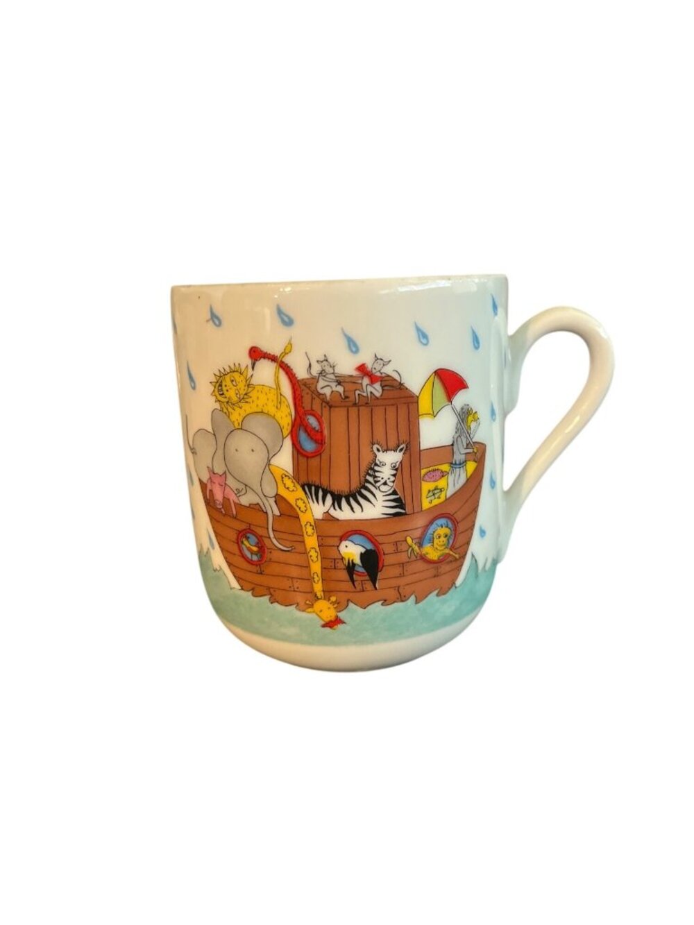 Vista Alegre Noahs Ark Childrens Mug 3.5" Porcelain Portugal Vintage Animal